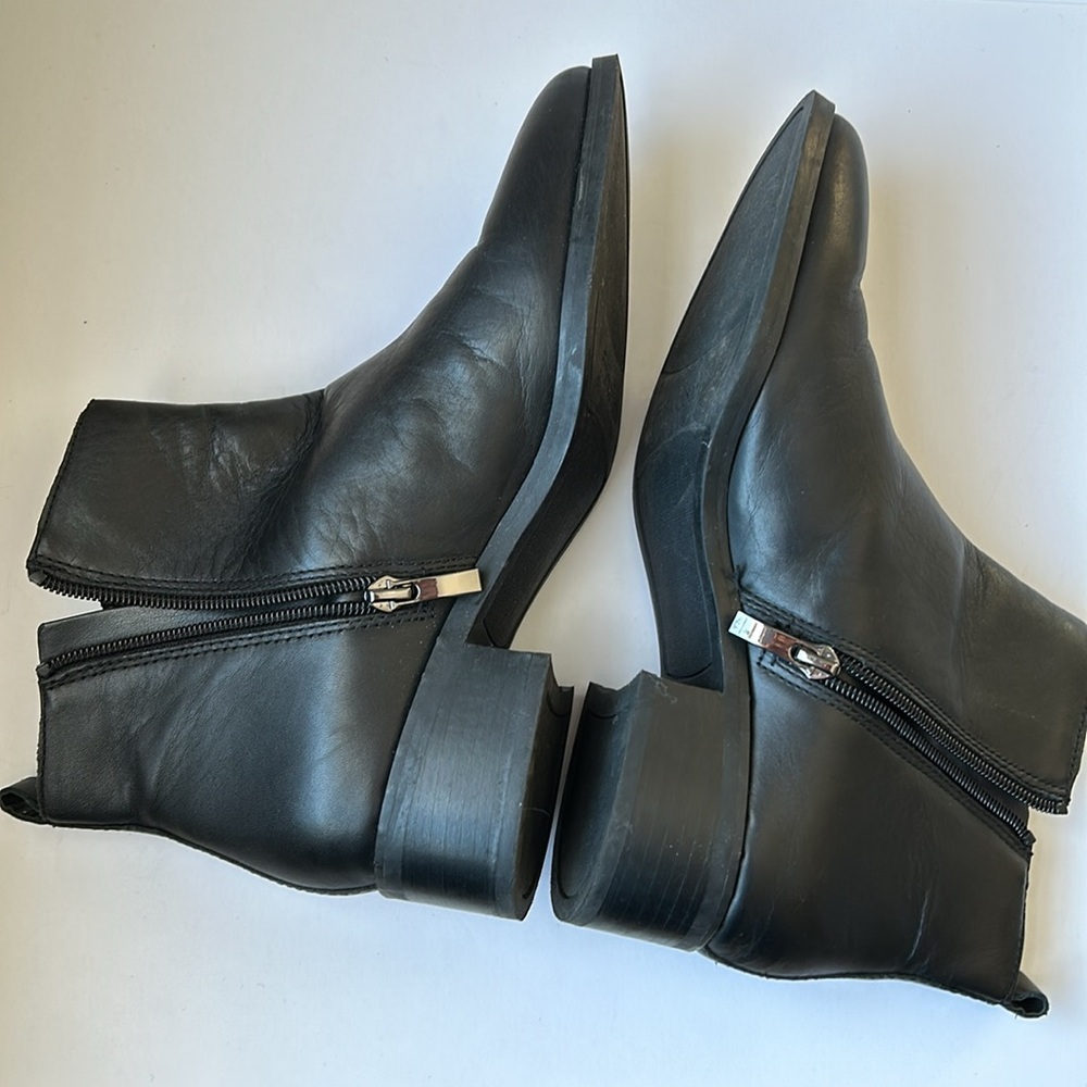 Franco Sarto Domingo Leather Boot Black Size 7 - Picture 3 of 5